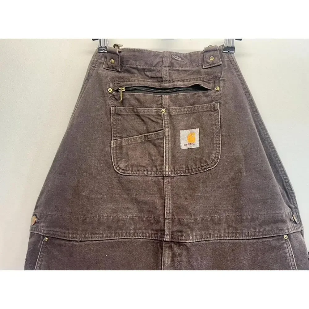 Carhartt Brown Denim Overalls 52/30 - Picture 2 of 14